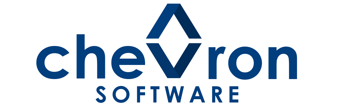 Chevron Software logo - With the letter v as a chevron shape and mirrored vertically to form a box.